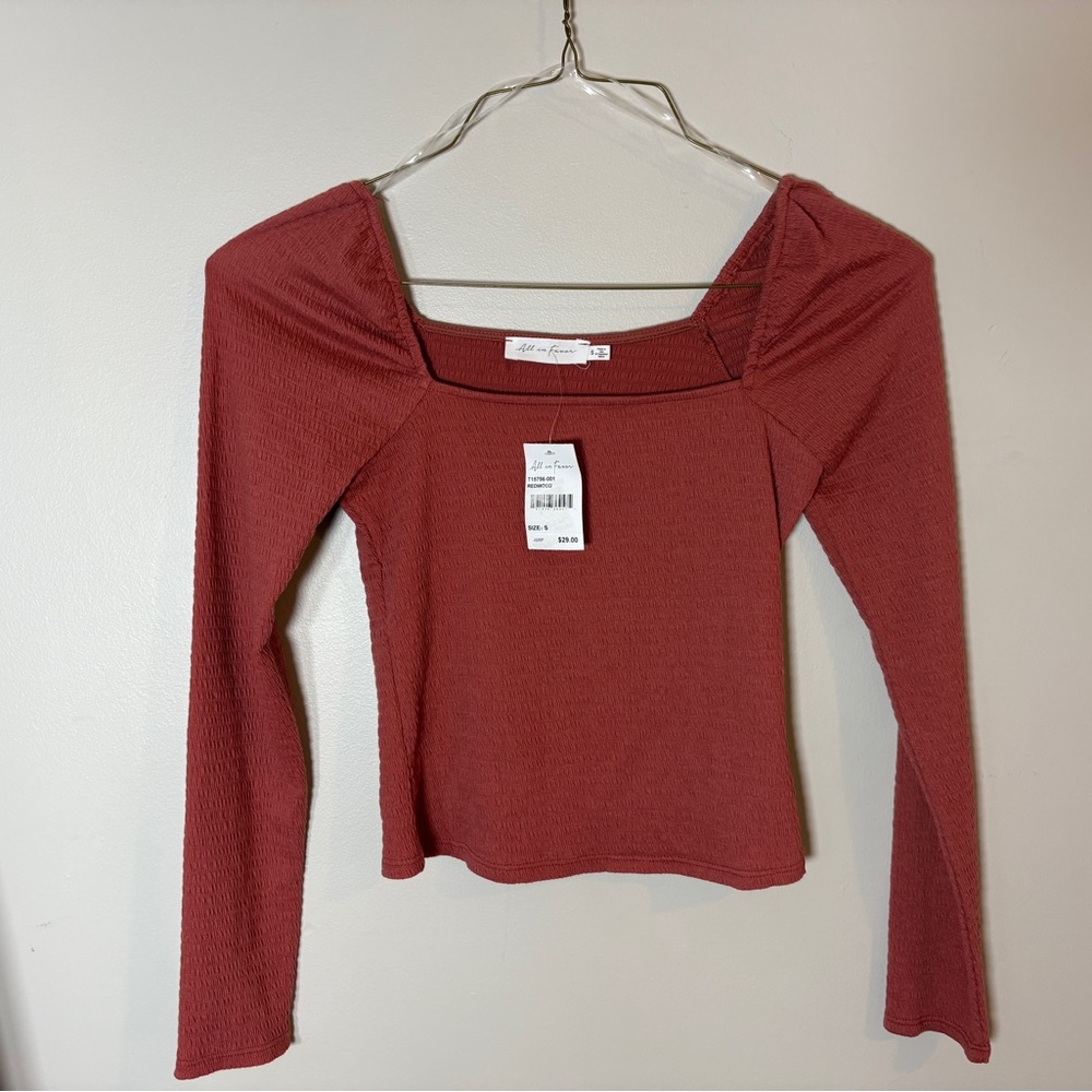 All in Favor Terracotta Long Sleeve Top